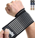 Skiennix Compression Wrist Bands - High-Elastic Straps for Sports & Weightlifting | 2 PCS, Breathable Black Fabric