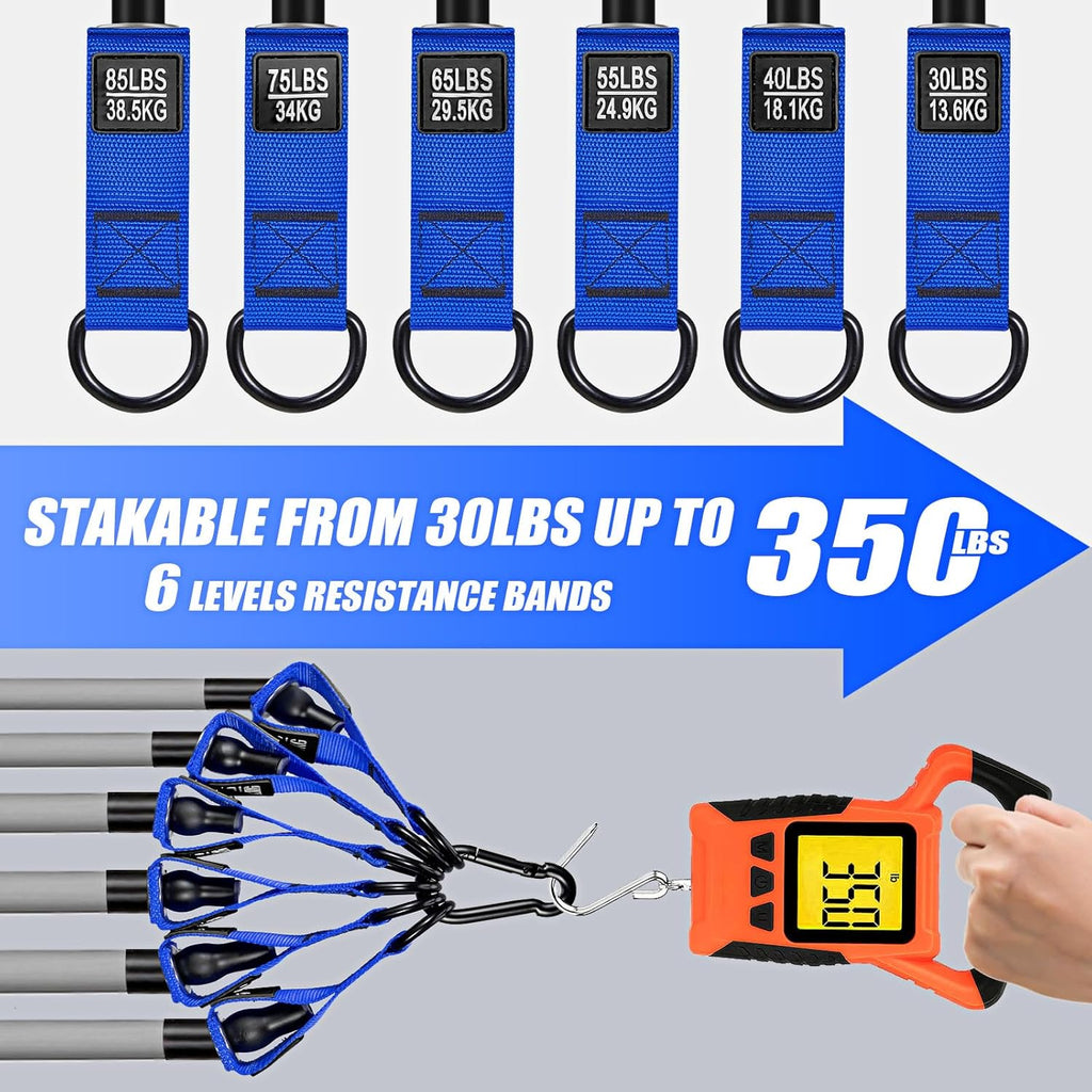 WOQQW Heavy Resistance Bands - 350lbs/450lbs Exercise Bands with Handles for Muscle Strength Training | Home Gym Equipment