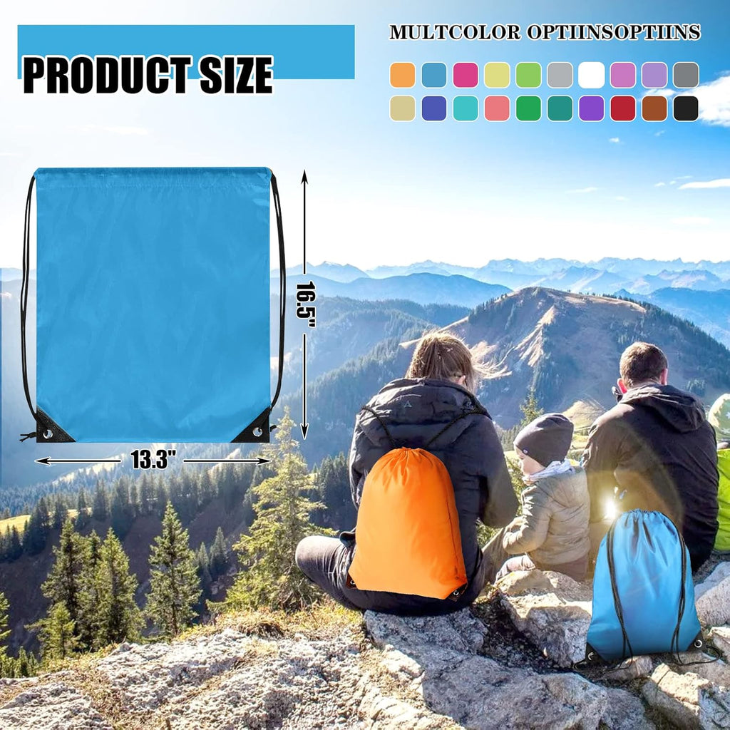 Skiennix Drawstring Backpack - 20 Pack Cinch Sackpacks for Gym, Parties, and Travel - 20 Colors Available