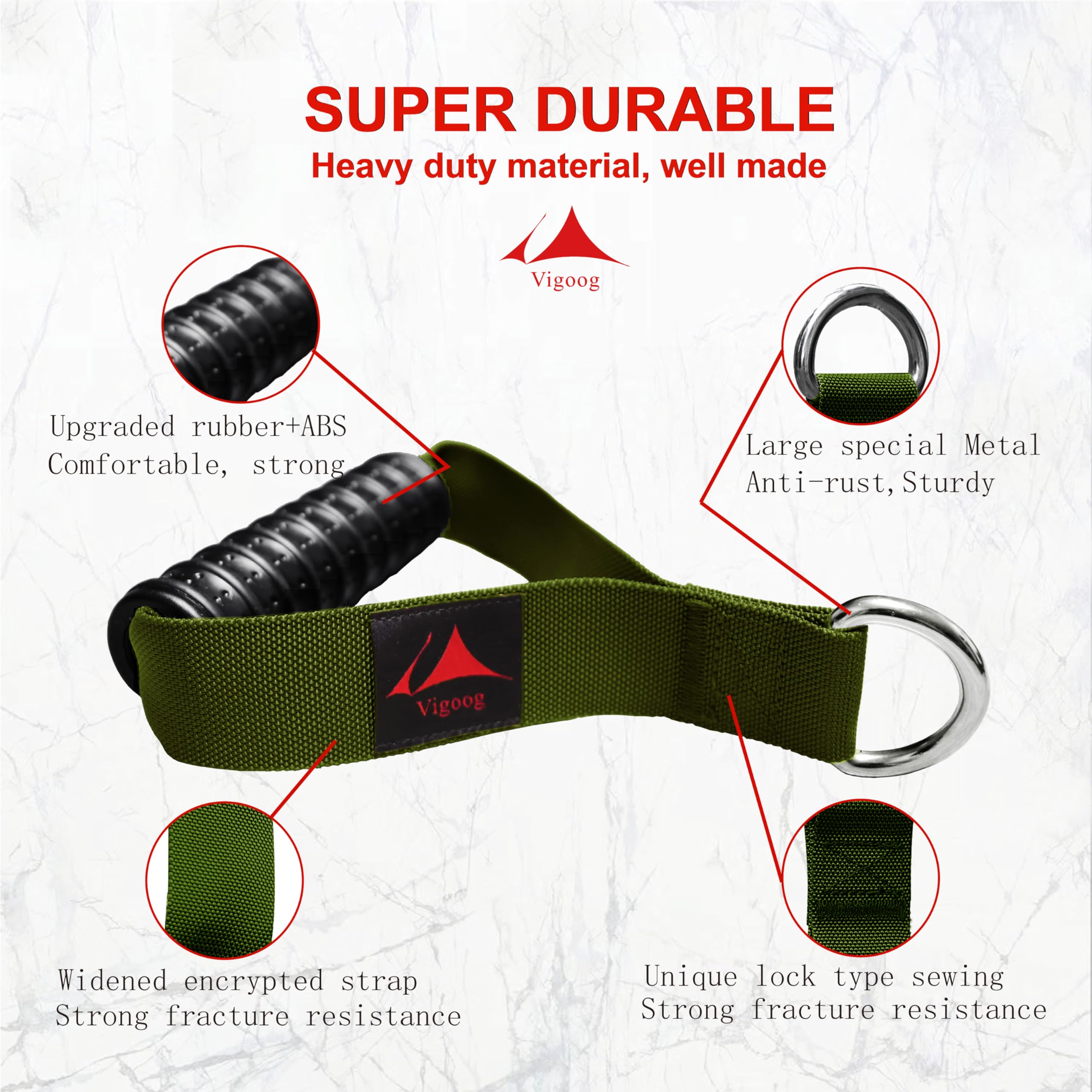 Vigoog Heavy Duty Gym Workout Handles Attachment for Cable Machine,Resistance Band,Pulley System Home Exercise Equipment, Comfortable and Stronger Grip