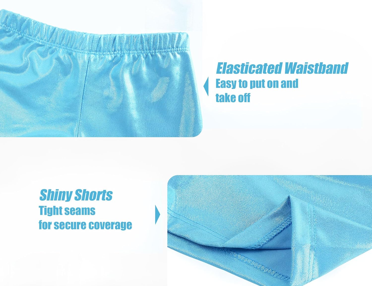 Regine Switzerland Gymnastics Leotards for Girls - Shiny Sleeveless 2-Piece Outfit with Shorts (Ages 4-12)