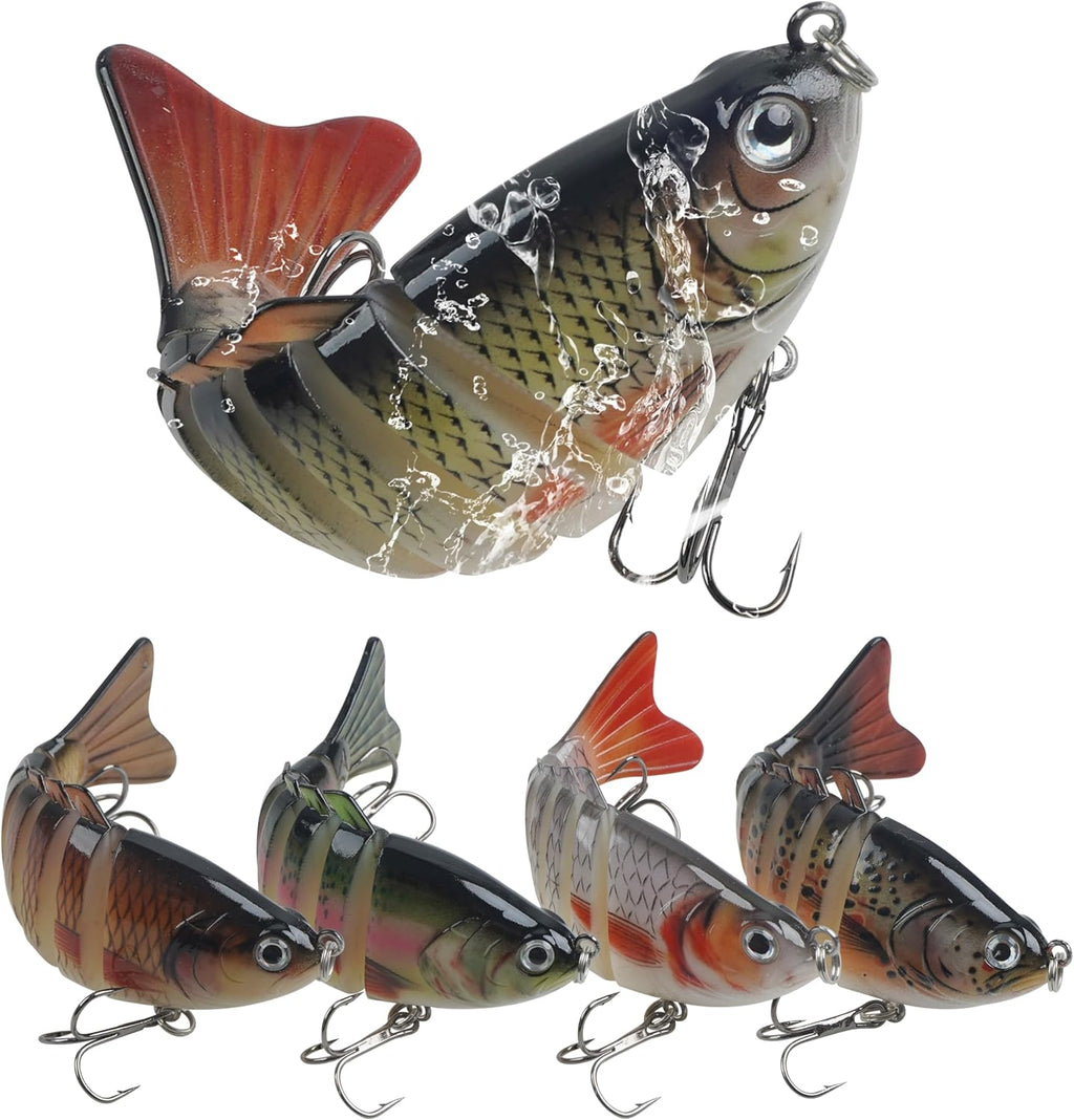 Skiennix Fishing Lures - 5pcs Segmented Multi-Jointed Swimbaits for Bass & Trout | Slow Sinking Bionic Hard Bait