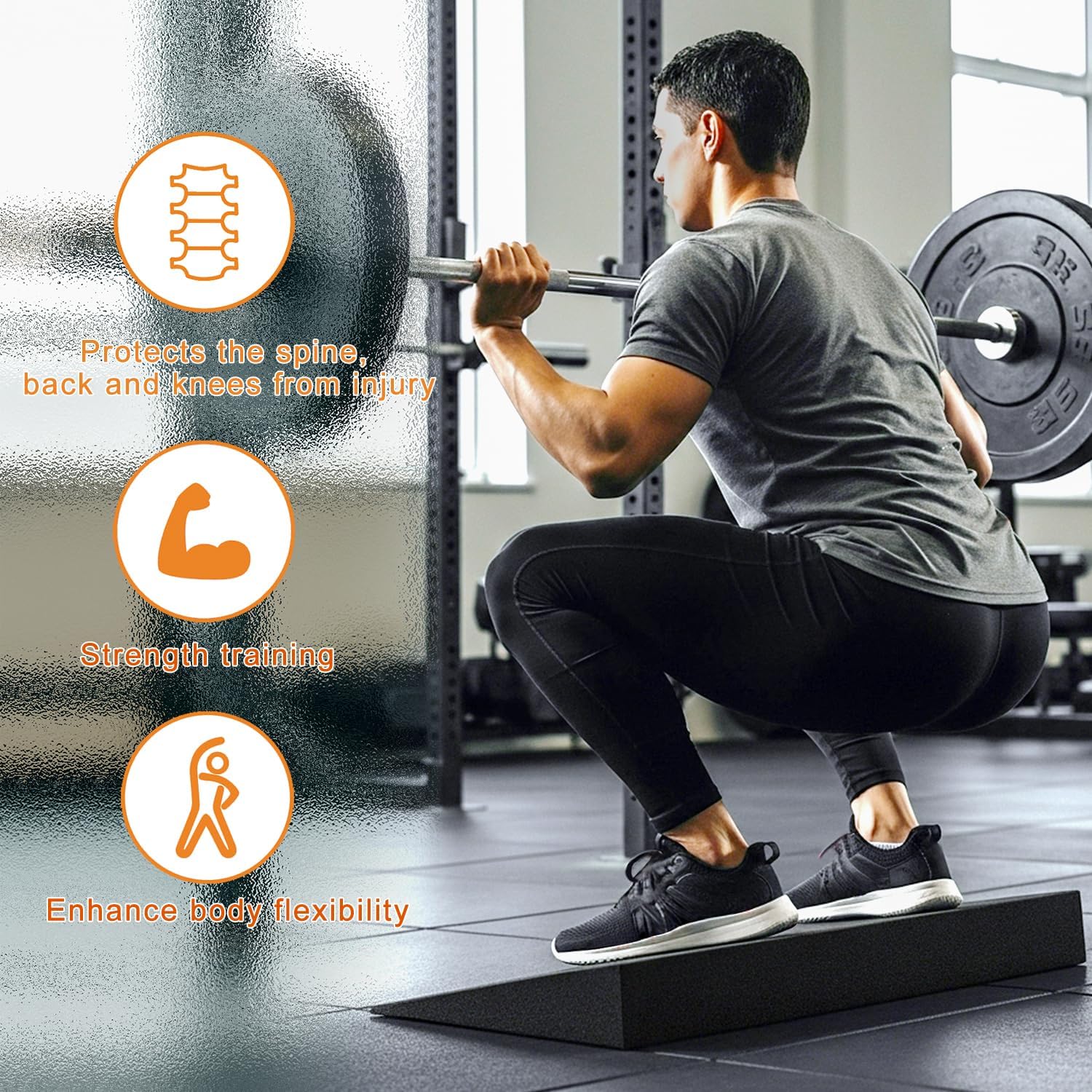 UNMERA Squat Wedge Block - Non-Slip Heel Elevator for Enhanced Squat Form & Mobility | Ideal for Weightlifting & Deadlifts