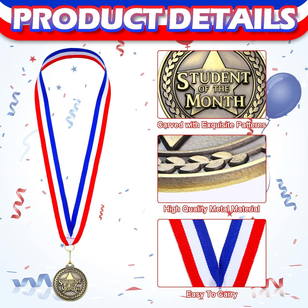 Quelay 100 Pcs Gold Winner Medals - 2 Inch Award Medals with Neck Ribbons for Sports Events