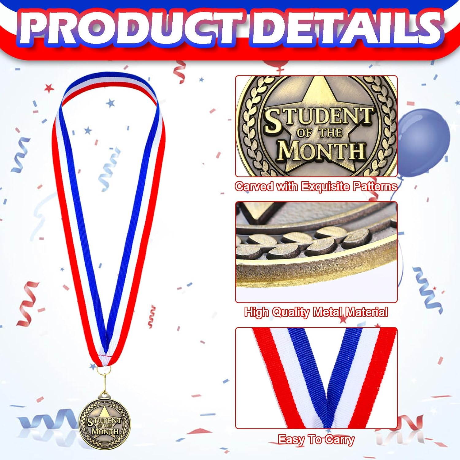 Quelay 100 Pcs Gold Winner Medals - 2 Inch Award Medals with Neck Ribbons for Sports Events