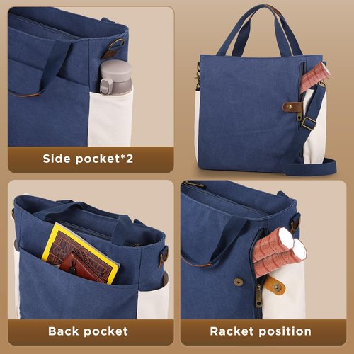 SMRITI Pickleball Bag with Adjustable Shoulder Strap- Stylish & Lightweight Pickleball Bag for Women, Large Capacity Perfect for Paddles, Balls & Accessories (Blue)