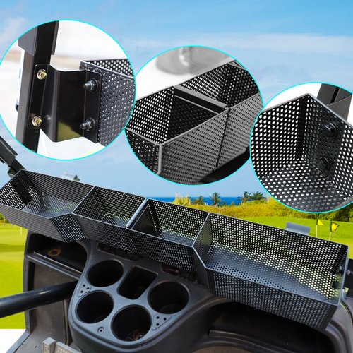 Roykaw Golf Cart Front Inner Basket Dash Storage/Tray Organizer Compatible with Yamaha G29/Drive/Drive 2 Models, Upgrade Larger Compartments & More Sturdy and Durable