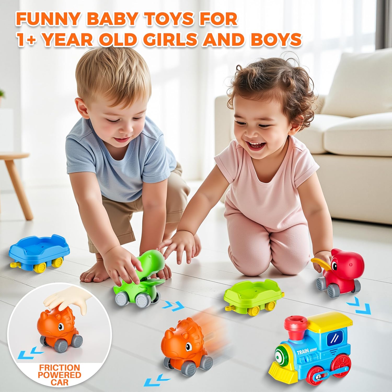 Skiennix Electric Train Set for Toddlers - Musical Steam Train with Lights & Dinosaur Cars | Perfect Gift for Ages 1-6