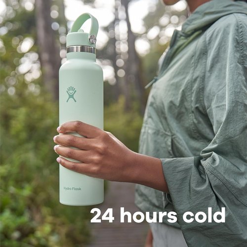 Hydro Flask Water Bottle - Insulated Stainless Steel - Leakproof Straw Lid, 24 Oz Indigo Blue