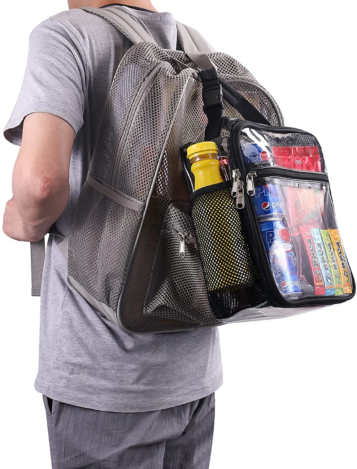 Oraben Stadium Approved Clear Lunch Bag for Sprots Work Durable Clear Lunch Bags Durable PVC Plastic See Through Lunch Bag for Men Women