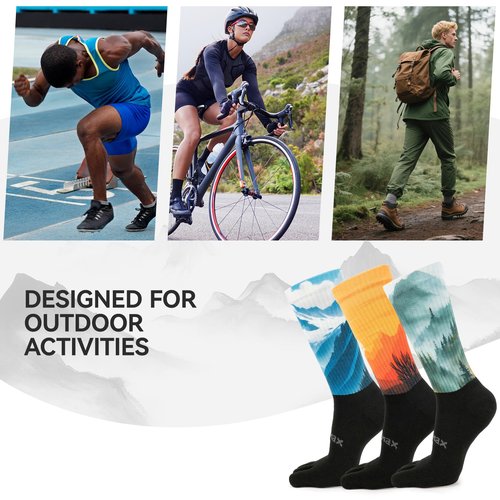 Toe Socks for Men and Women Cool-max Athletic Running Five Finger Socks Breathable Lightweight Crew 3 Pairs Medium