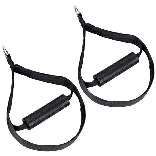 Bodytorc Cable Attachment Handles for Suspension Trainer or Resistance Bands, Home Gym Accessory with Rubber Grip and Foot Loops