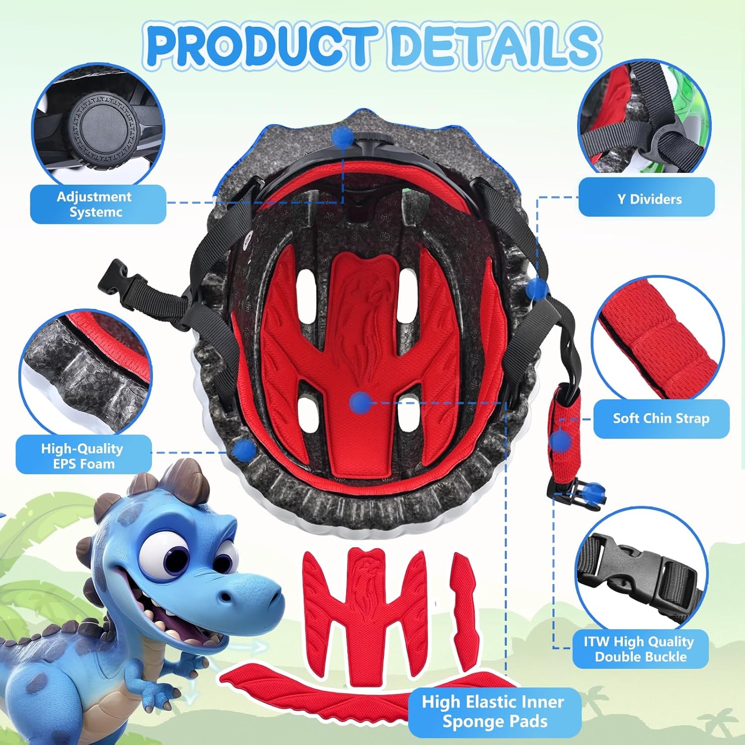 Skiennix Kids Bike Helmet - Adjustable 3D Design for Boys & Girls | Lightweight & Ventilated Multi-Sport Safety