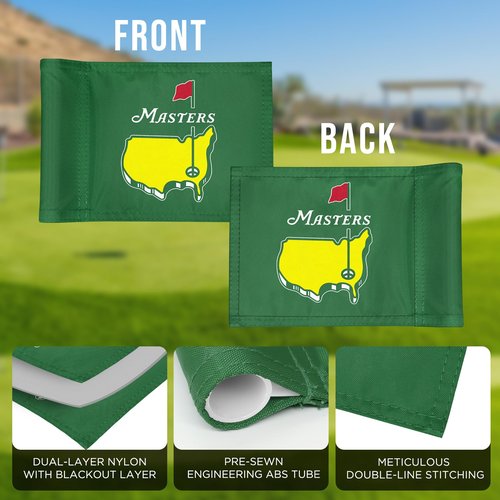 CoGolfing Major Golf Flag Mini, 8x6 Inch, Double-Sided Silk-Screened, Fade-Resistant 420D Nylon, Ideal for Backyard Practice Putting Green, Green, 1-Pack