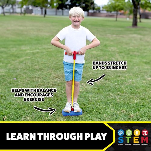 Dueling Stomp Hopper Pogo Stick - Fun Foam Jumper for Kids - Soft Grips & Stretchy Bands - Ideal for Ages 3-5