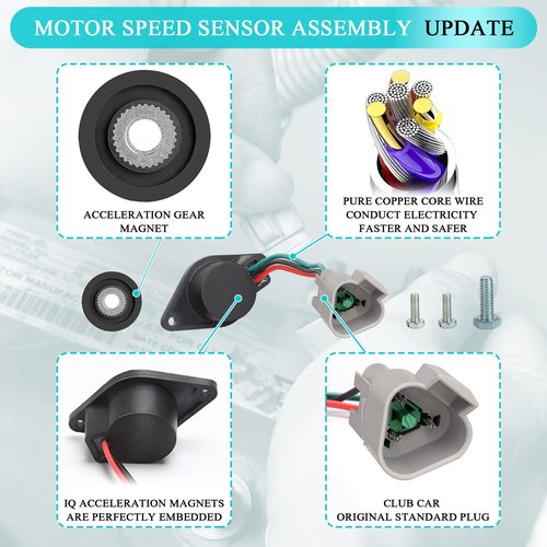 9.99WORLD MALL Golf Cart IQ Speed Sensor Deluxe Set Increased Stability & Speed for 48V Electric Golf Cart Club Car DS/Onward/Tempo/Precedent ADC