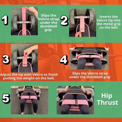 MINGLE Hip Thrust Belt for Dumbbells Heavy & 3 Fabric Resistance Bands for Legs, Hip Thrust Band & Exercise Bands Resistance Set, Booty Sprout with Cloth Resistance Bands for Working Out.