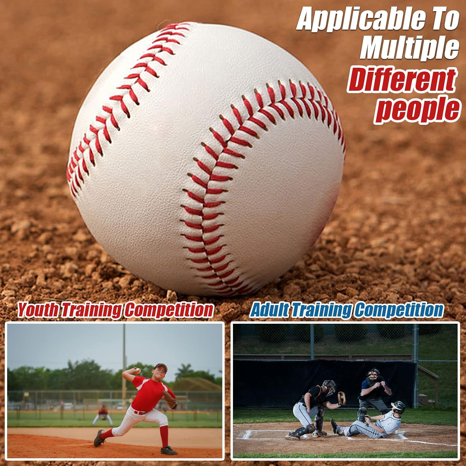 Official League Grade Leather Baseballs - 12/6 Pack for Youth Training & Competition | Perfect Gift