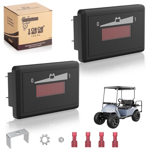 10L0L Golf Cart Battery Meter 48V LED Batteries Power Indicator, Compatible with Lead Acid Battery Powered Golf Cart for Yamaha, Club Car, EZGO, Lift, Lawn Mower, Leaf Trimmer, Motorhome etc