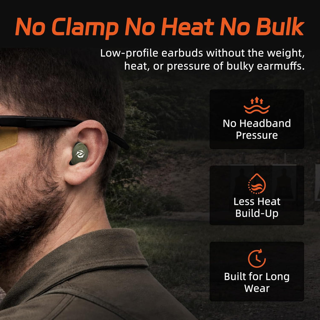 PROHEAR EP05 Bluetooth Shooting Earbuds - SNR 29dB Hearing Protection & Noise Reduction for Comfort