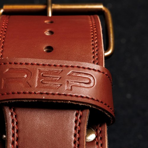 REP Leather Lined Weightlifting Belt, 10mm Powerlifting Support Belt for Squats, Deadlifts, Gym Training, IPF Compliant, Adjustable Buckle, Back Brace for Men and Women, Black, Small (Brown, XX-Large)