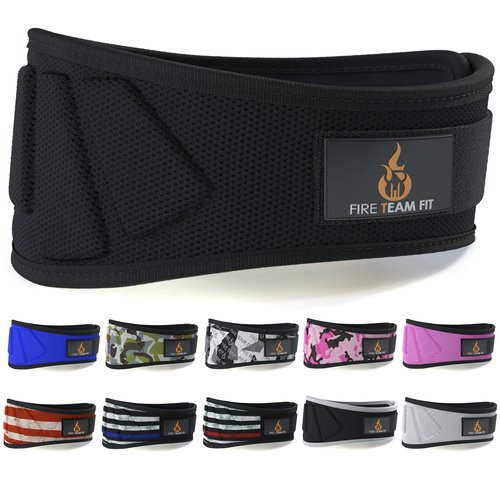 Fire Team Fit Weightlifting Belt, Weight Belt, Weight Lifting Belt for Men and Women, 6 Inch, Back Support for Lifting, Squat and Deadlifting Workout Belt (Black, 32" - 38" Around Navel, Medium)