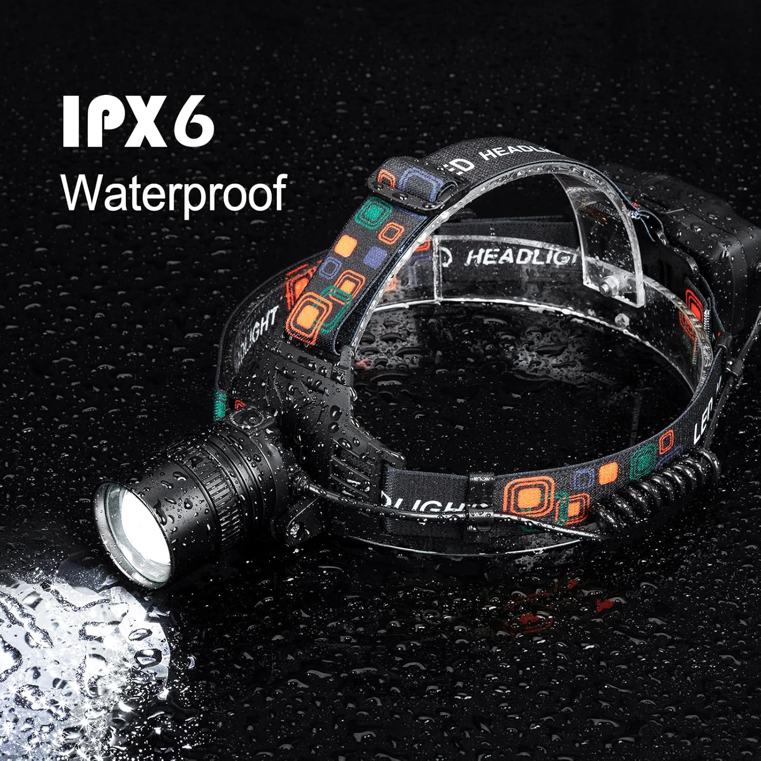 Skiennix Rechargeable Headlamp - 99,000 Lumens Super Bright LED | 3 Modes, 90° Adjustable, IPX6 Waterproof, 45H Runtime