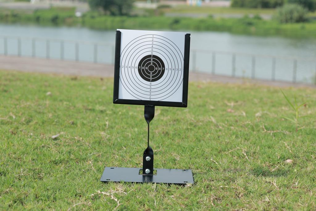 STRONCHUANBb Gun Target, Shooting Target, Slingshot Target, Comes with 20 Paper Targets, Square, Iron, Portable Design, Suitable for Outdoor Shooting and Hunting Shooting
