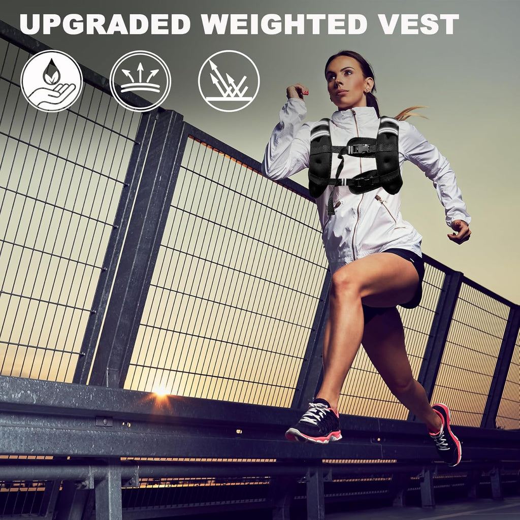 POWER GUIDANCE Weighted Vest - Adjustable & Reflective Workout Gear for Running, Jogging, Walking, & Strength Training