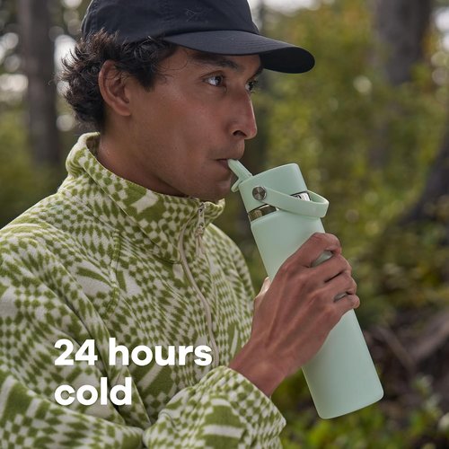 Hydro Flask Water Bottle - Insulated Stainless Steel - Leakproof Wide Straw Lid | 32 Oz Trillium Pink