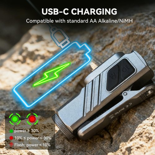sofirn ST10 EDC Clip-ON Flashlight Rechargeable with 660nm Deep Red Light, 1000 Lumens Bright IPX6 Multi-Mode Magnetic Small Pocket Light for Signaling, Cycling, Camping