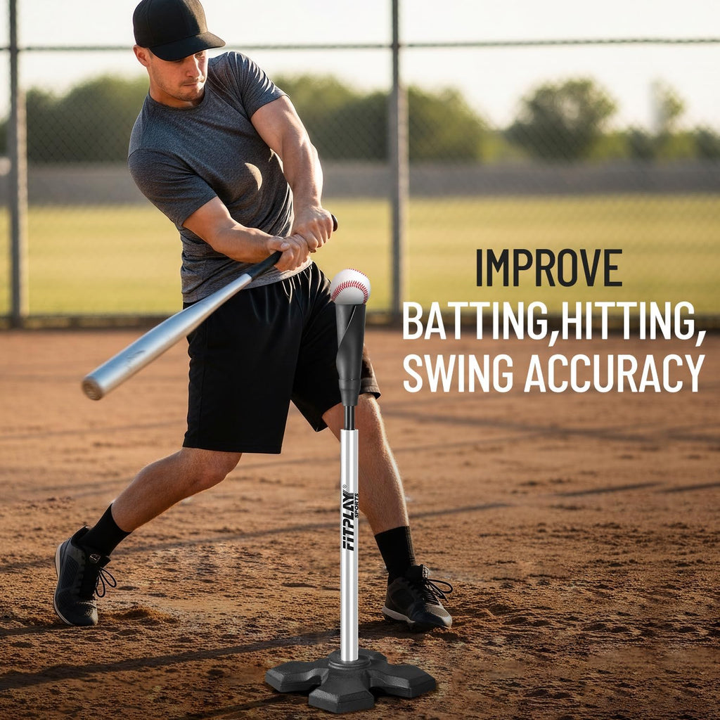 Skiennix Portable Baseball & Softball Hitting Tee - Height Adjustable 25-37 Inches, Easy Carry Design