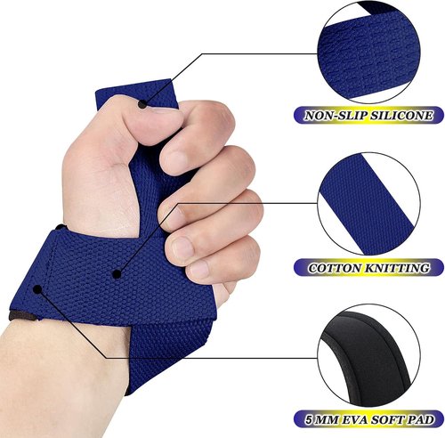HiRui Premium Cotton Weightlifting Wrist Straps - 25" Deadlift Straps with Neoprene Padding & Anti-Skid Grip