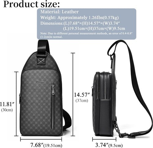 FSD Sling Backpack for Men - Water-Resistant Crossbody Travel Bag | Ideal for Hiking & Outdoor Use