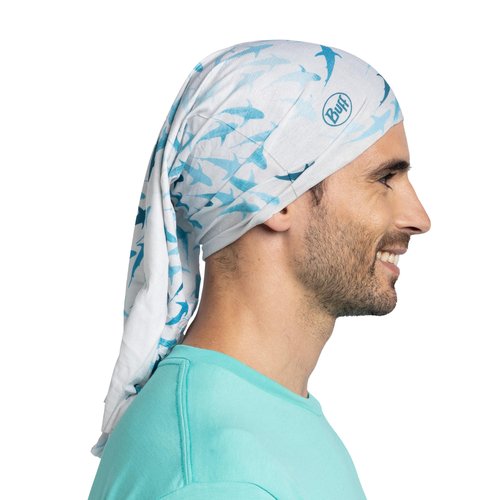Buff CoolNet UV Neck Gaiter, UPF 50 Sun Protection, Breathable, Cooling Bandana, Versatile, Quick Dry Face Mask, Shiver Blue, Adult Size