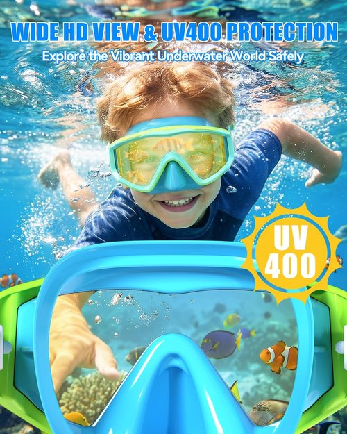 Aegend Diving Mask - Panoramic Anti-Fog Goggles for Snorkeling, Scuba Diving & Swimming | Comfort Fit with Mesh Bag