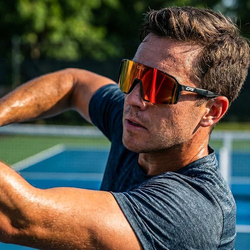 CPX Reflex Performance Pickleball Glasses – Interchangeable Lenses (Polarized & Clear) – Lightweight, Impact-Resistant Frame – UV Protection – Indoor & Outdoor Court Use – Includes Case & Accessories