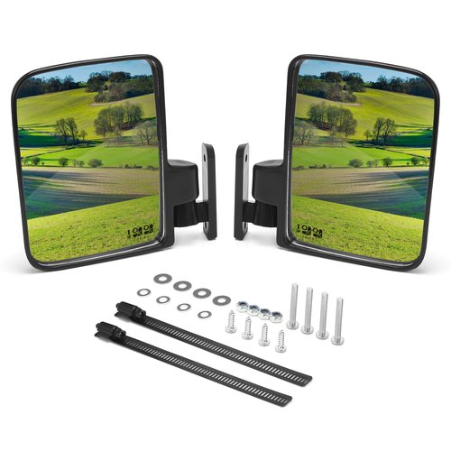 10L0L Golf Cart Mirror, Side Rear View Mirror Fits for Yamaha EZGO Club Car Golf Cart and Others Drilling Required or No-drilling Required Hardware Include