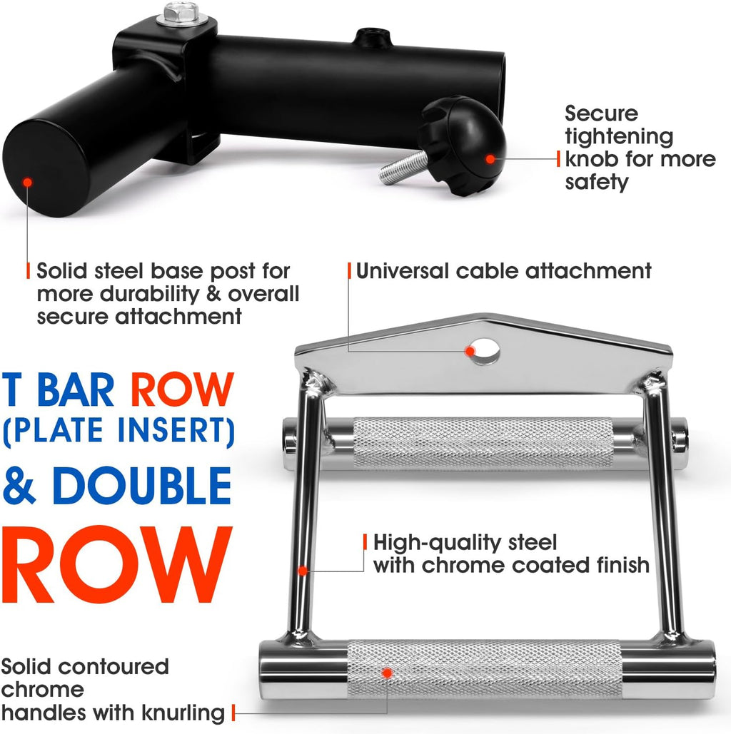 Yes4All T-Bar Row Landmine Attachment - Fits 1" & 2" Olympic Bars - 360° Swivel, Easy Installation