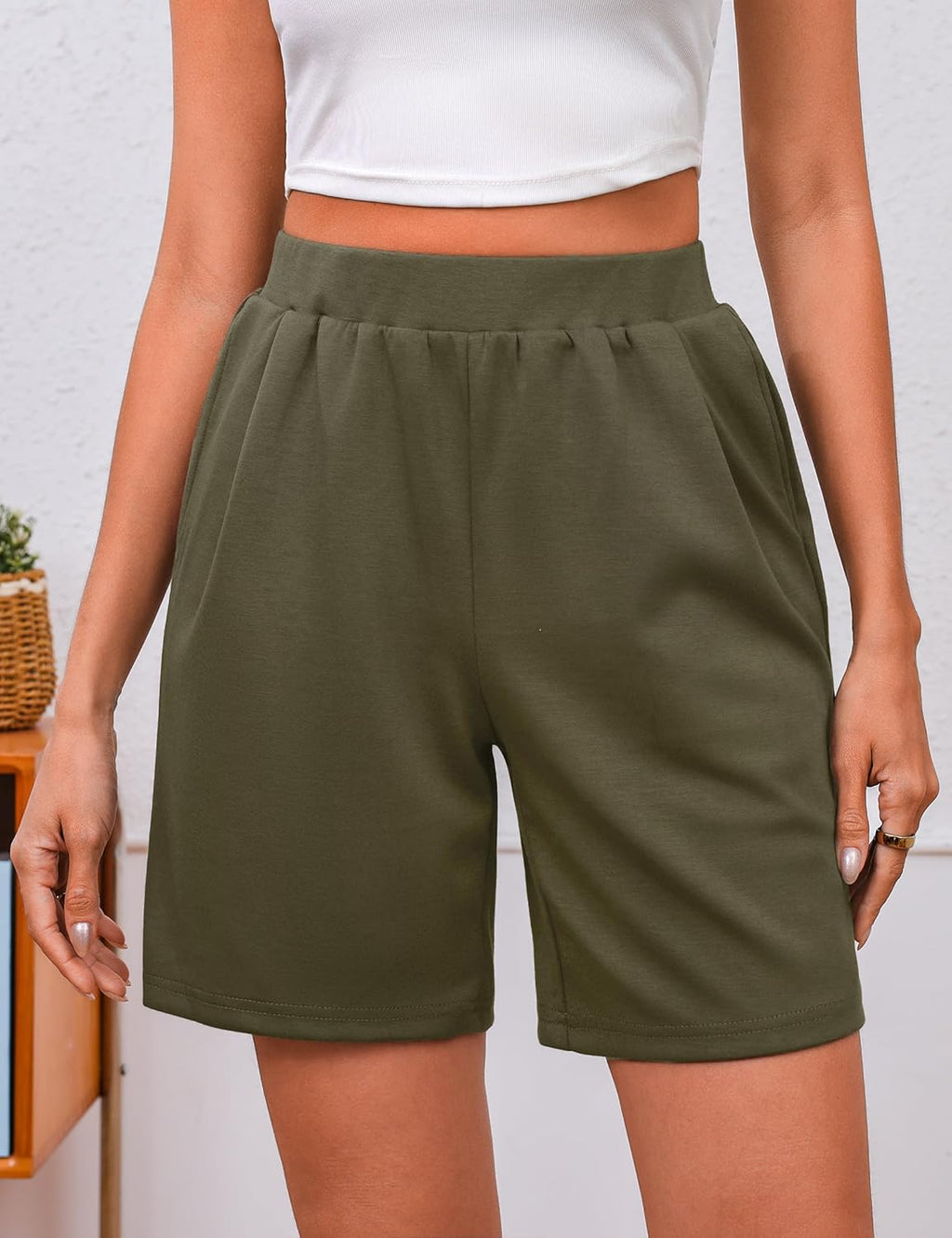Quenteen Women's Air Layer Shorts - Casual Loose Athletic Running Shorts with Pockets | Summer Comfort
