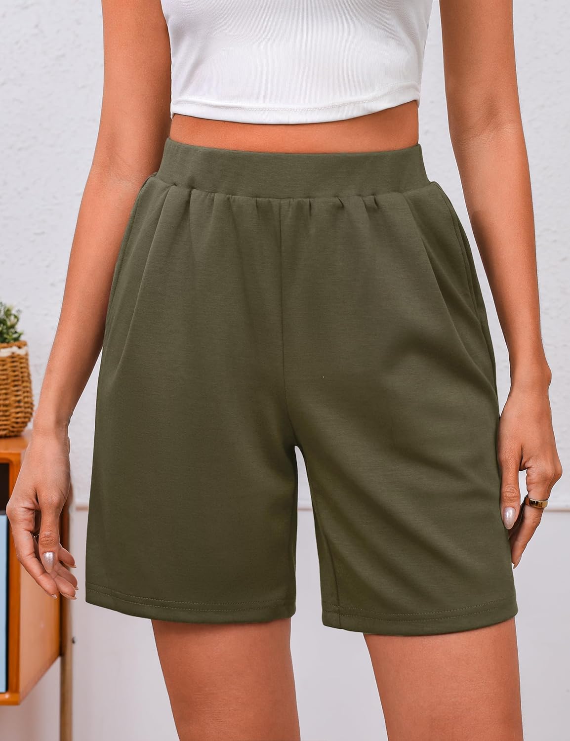 Quenteen Women's Air Layer Shorts - Casual Loose Athletic Running Shorts with Pockets | Summer Comfort