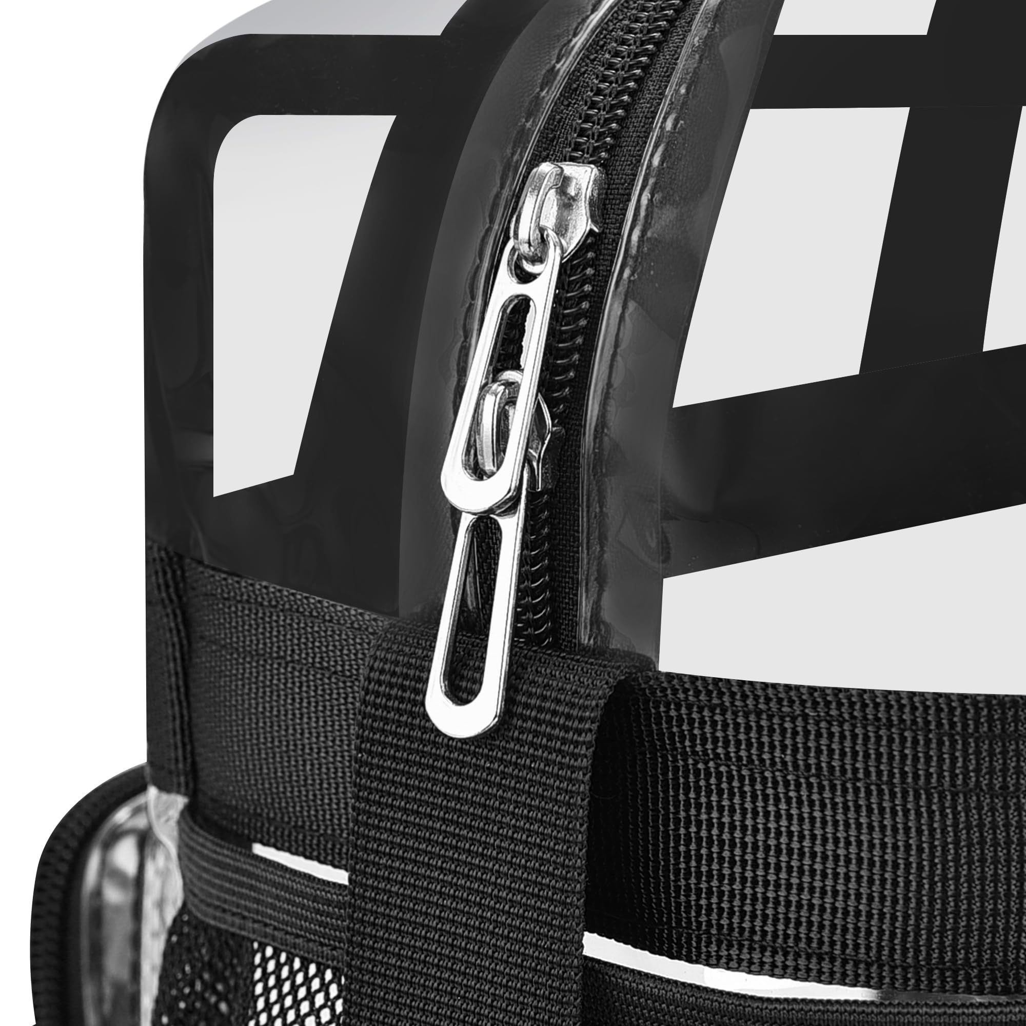XCU Clear Bag for Stadium Events Clear Tote Bag for Women & Men 12x6x12 Clear Stadium Bag with Zipper Pocket Lunch Bags for Work Sports Games Concert Gym, Black
