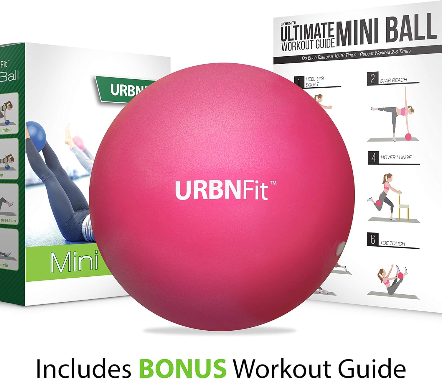 URBNFit Mini Exercise Ball 9” - Stability Ball for Core Strength & Balance | Anti-Burst Design for Home, Office & Gym