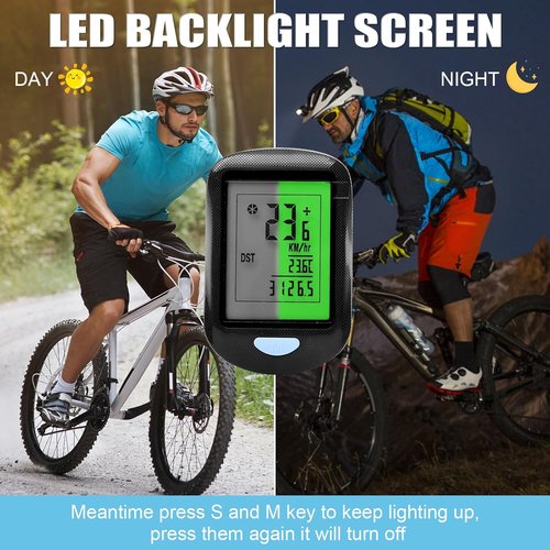 CYFIE Wireless Bike Computer - Multi-Function Waterproof Odometer & Speedometer | 2.9'' LCD Screen