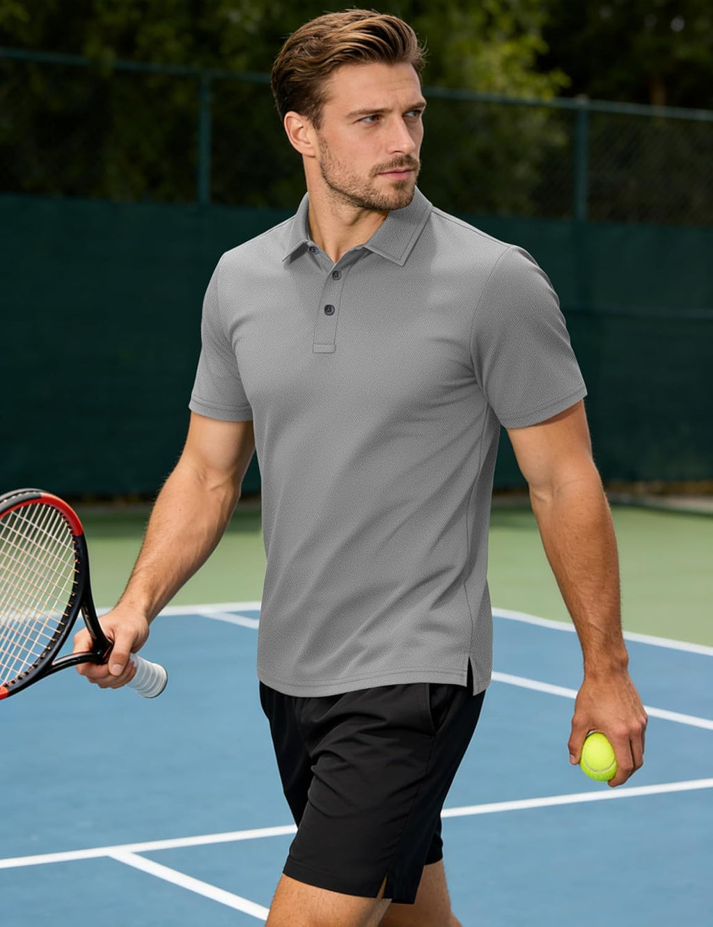 TACVASEN Men's Polo Shirt - Short Sleeve Dry Fit Golf & Tennis Performance Top | Casual Athletic Wear