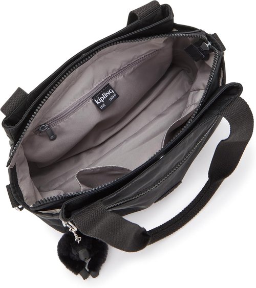 Kipling Womens Elysia Bag, Lightweight, Multi-compartment Magnetic Snap Pockets, Shoulder Crossbody Bag, Black Noir, 11.5 L X 9 H X 5 D US