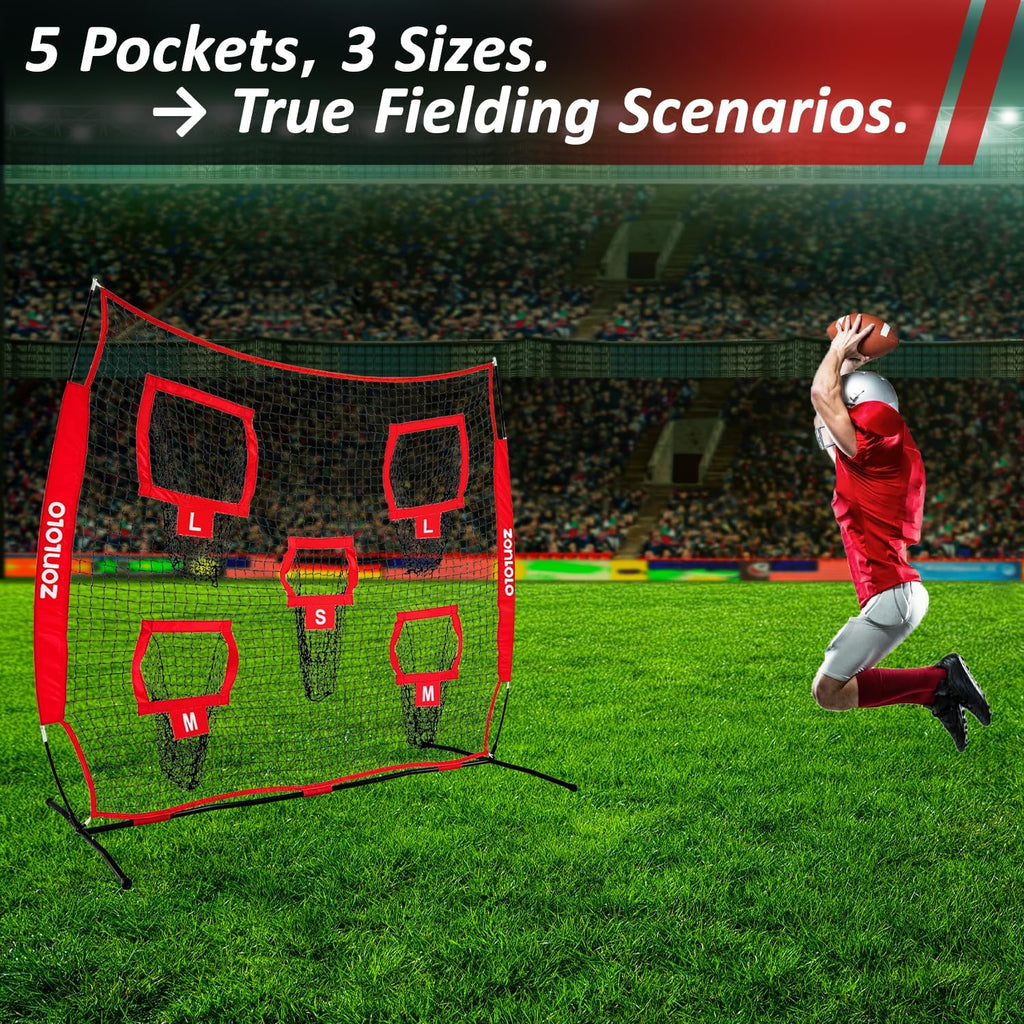 Skiennix Football Throwing Net - 7x7ft Training Target with 5 Size Options | Ideal for Quarterbacks & Easy Carry Bag