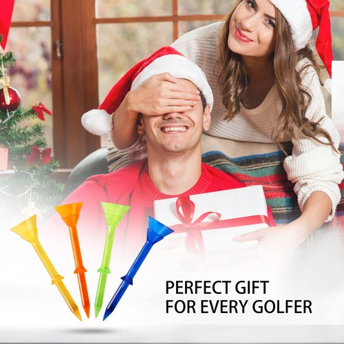 ToVii 3-1/4" Big Cup Plastic Golf Tees 40 Pack｜Excellent Durability and Stability Tees |Golf Plastic Tees Reduced Friction & Side Spin (Green/Blue)