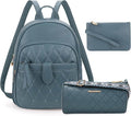 Montana West Anti-Theft Backpack Purse Set - 3 Pcs Small Quilted Design for Women