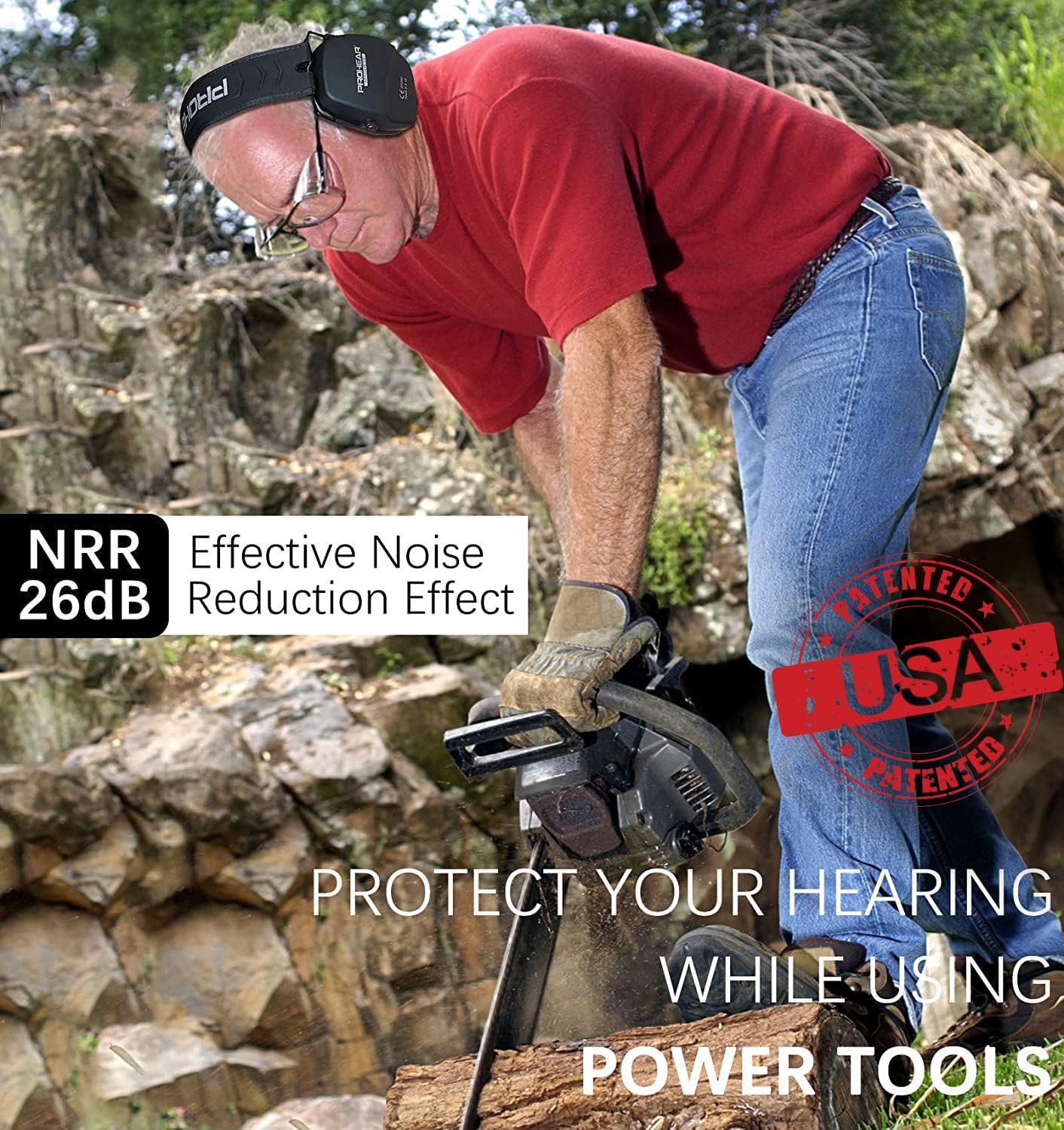 PROHEAR Electronic Ear Protection - 4X Sound Amplification & NRR 26dB Noise Reduction Earmuffs